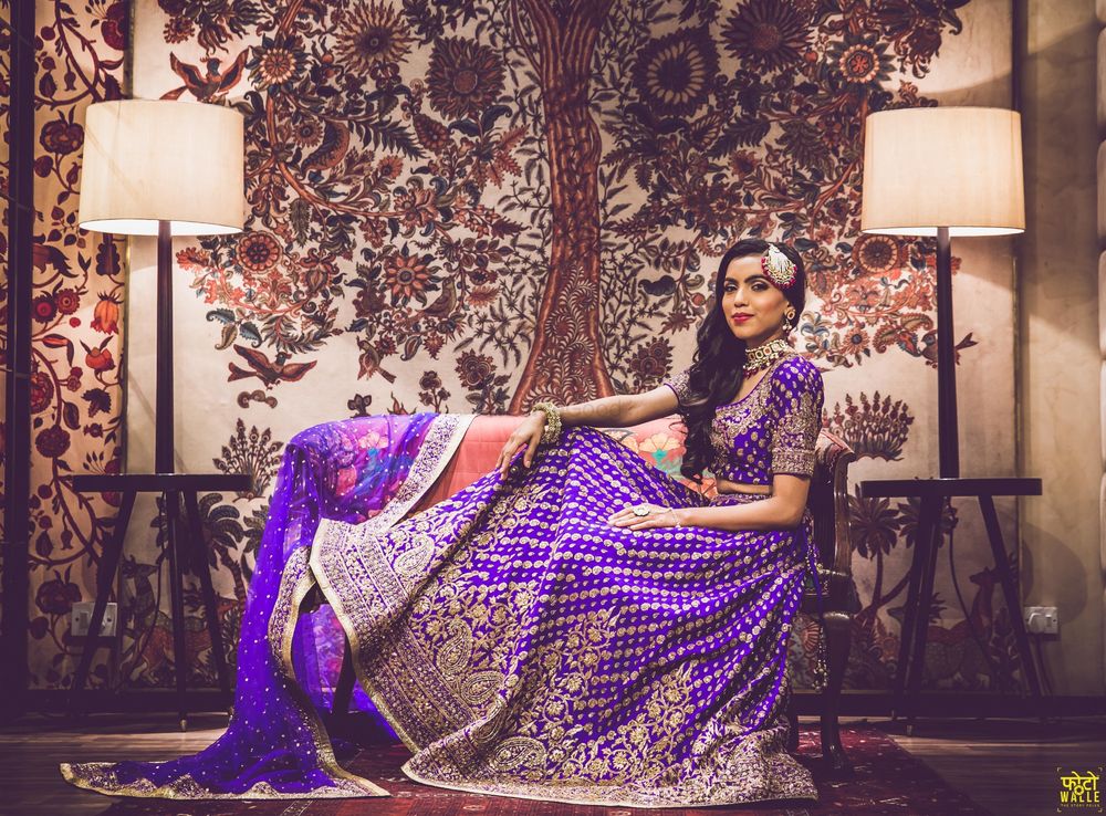 Photo of Royal purple lehenga for sangeet for bride