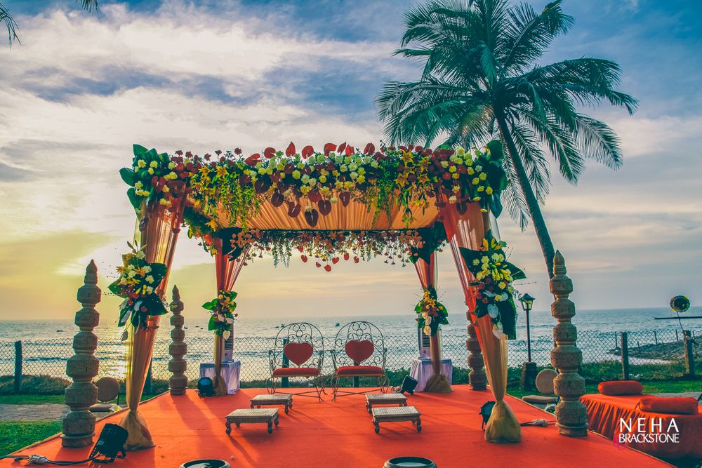 Photo of Beautiful beach side floral mandap decor