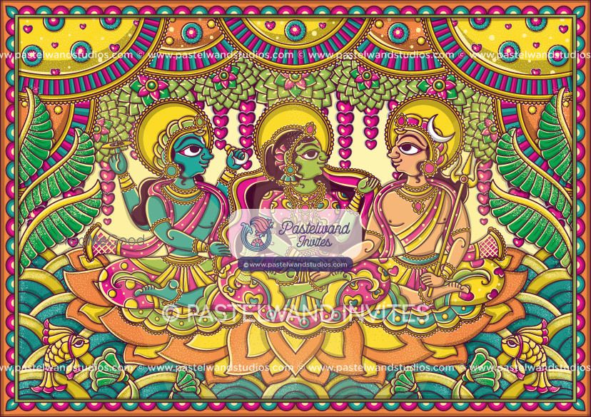 Photo From The Madurai Wedding - Rajasthan's Phad Painting - By Pastelwand Invites