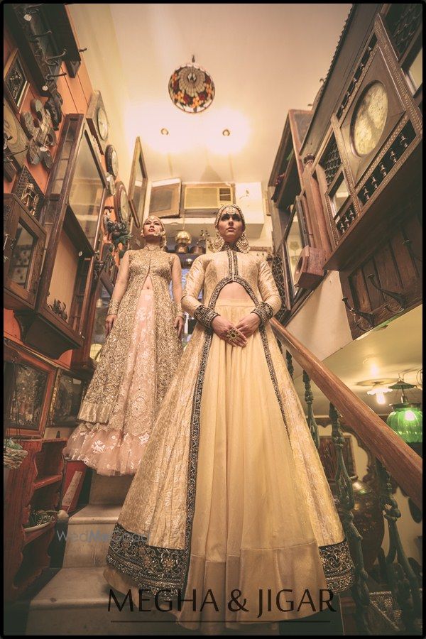 Photo of cream lehenga