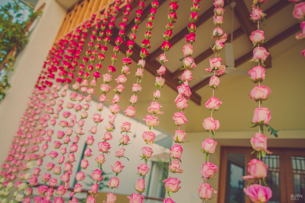 Photo of Floral strings day decor for mehendi