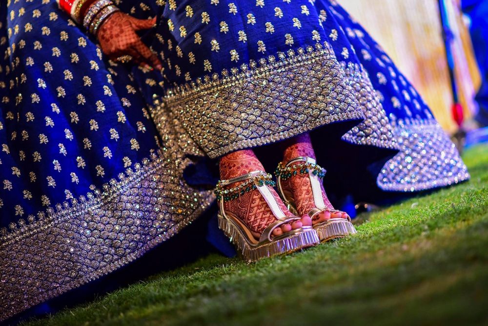 Photo of Unique bridal shoes with fringe