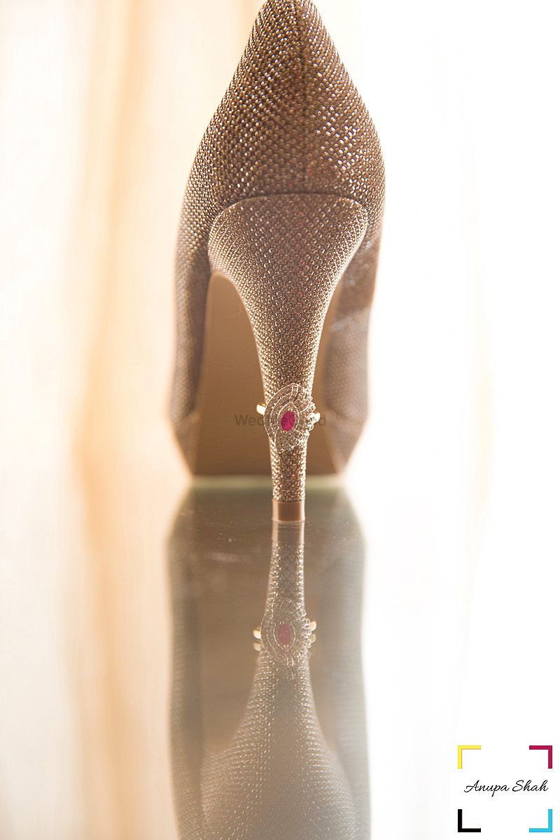 Photo of Diamond Ruby Ring on Stilettoes