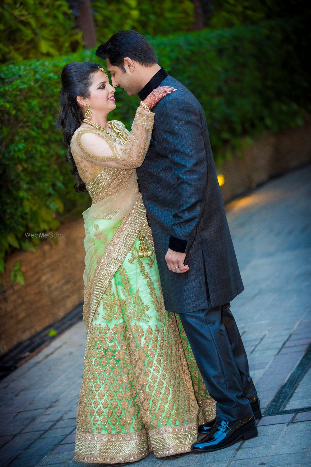 Photo of green apple color lehenga