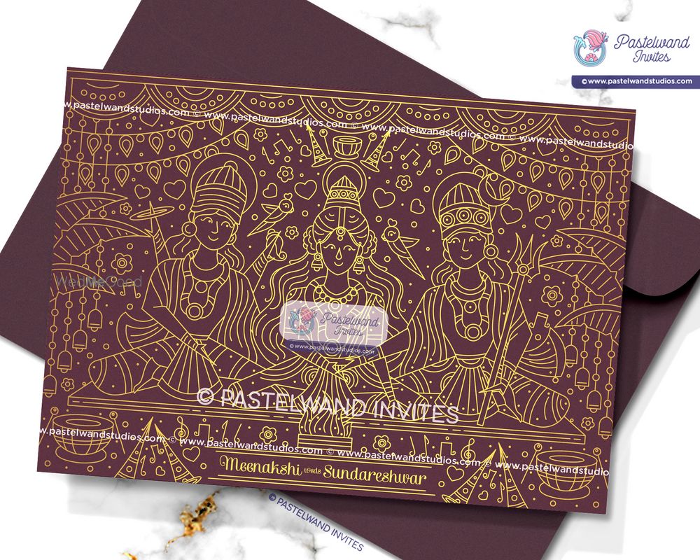 Photo From The Madurai Wedding - Grandeur Gold Foil Wedding Invite - By Pastelwand Invites