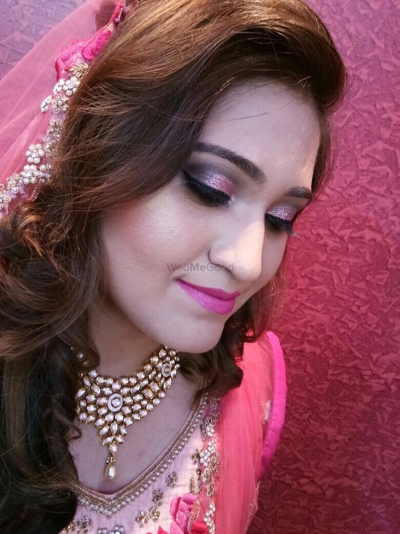 Photo From Pink engagement bride :) - By Nikita Gaur Makeovers