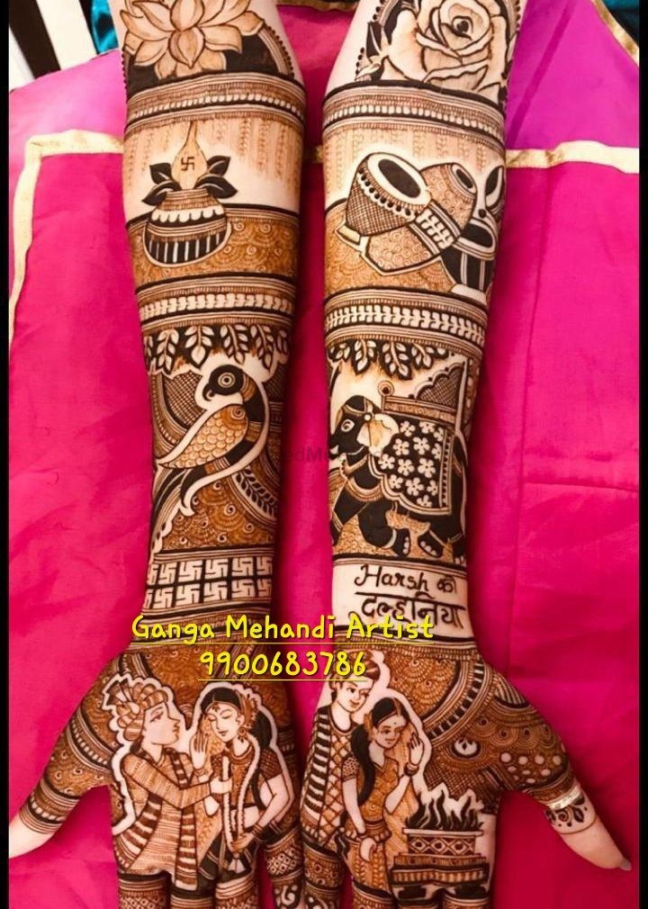 Photo From Dulha Dulhan Face Design's, In Bridals - By Ganga Mehandi Artist