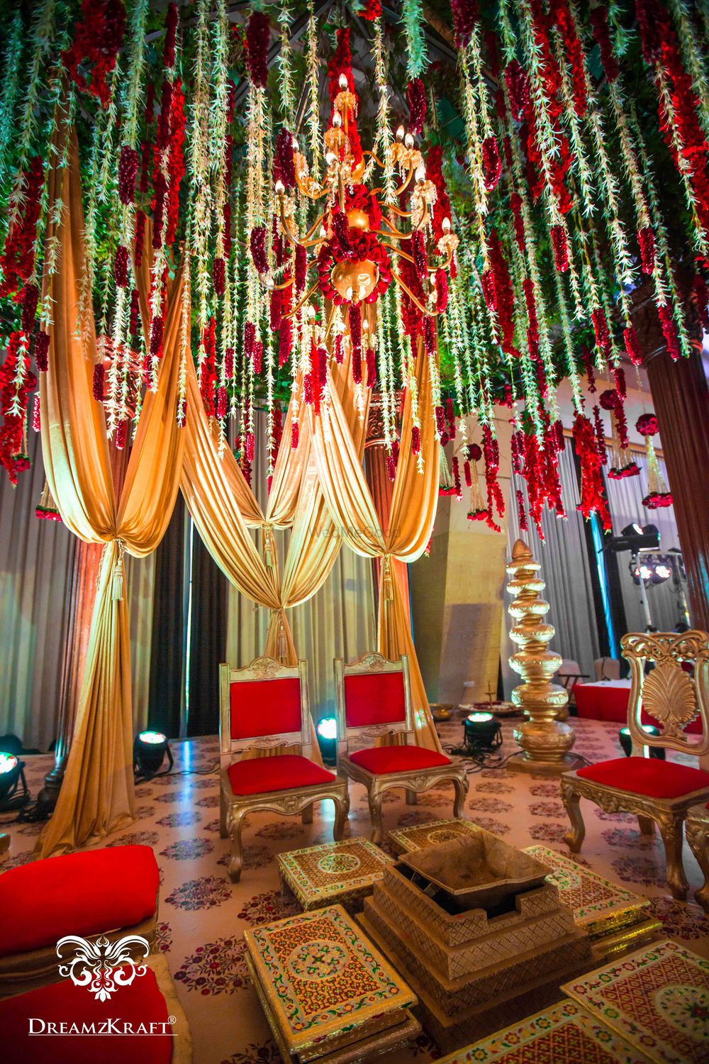 Photo of Mandap with hanging strings and drapes