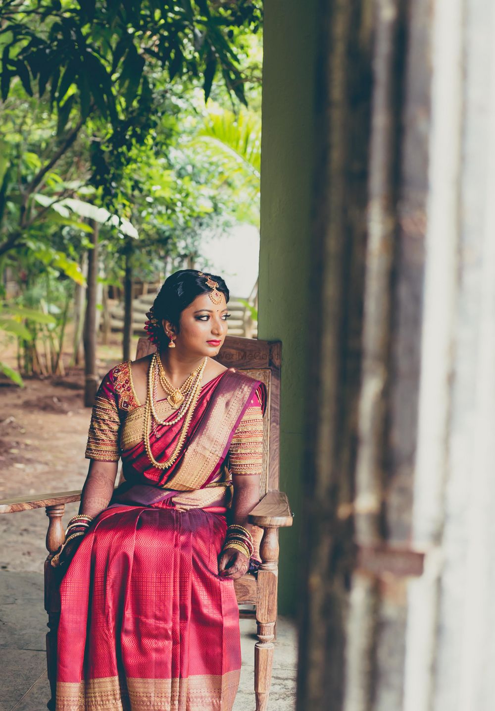 Photo of ruby red saree