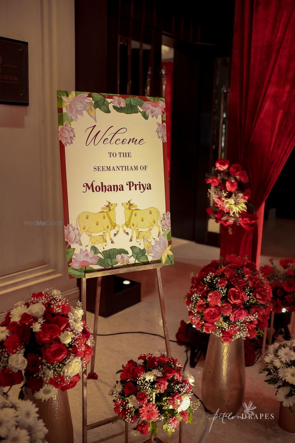 Photo From Royal red and gold themed décor - By Petals N Drapes