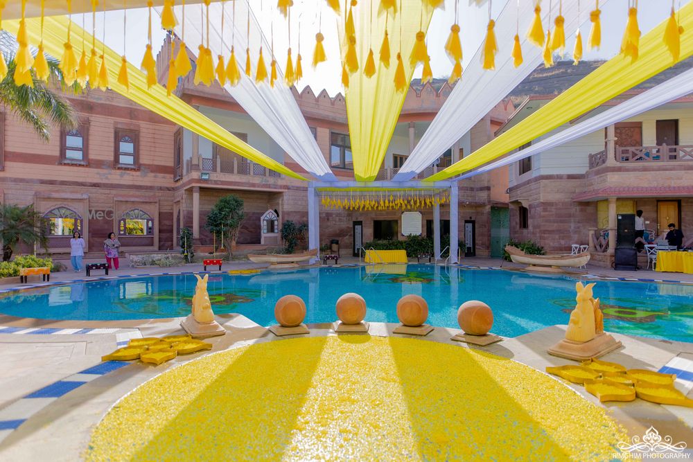 Photo From Pool Side Area Haldi Decor Ideas - By Chirag Events and Entertainment