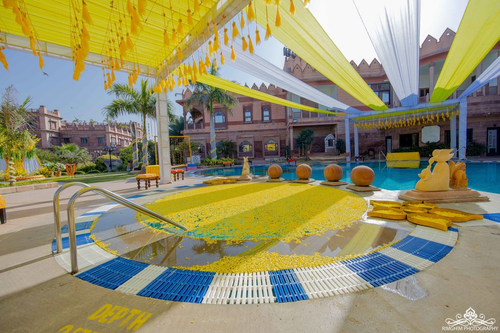 Photo From Pool Side Area Haldi Decor Ideas - By Chirag Events and Entertainment