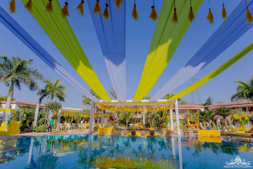 Photo From Pool Side Area Haldi Decor Ideas - By Chirag Events and Entertainment