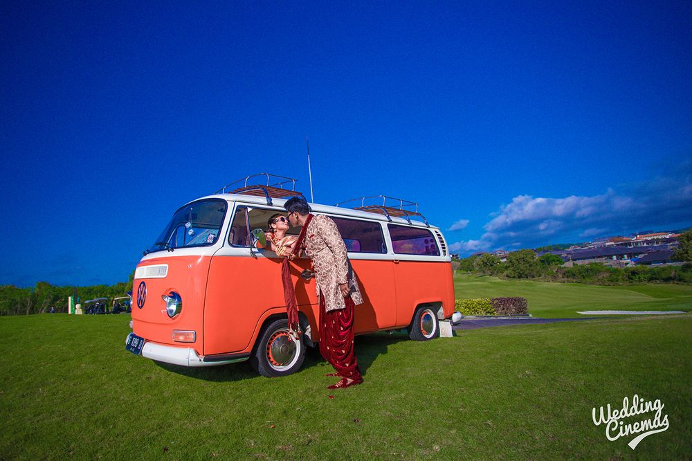 Photo of Couple entry or exit in cool mini bus