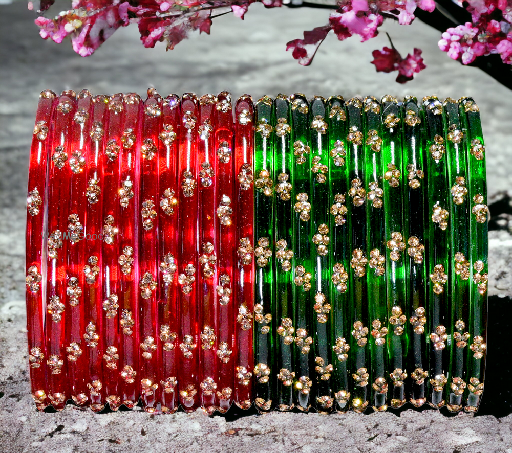 Photo From Khannak Zircon Work Bangles in Green and Red Colour - By Khannak