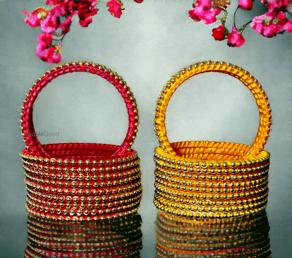 Photo From Khannak Silk Thread work with Golden beads Bangle Set in Yellow and Red Colour - By Khannak