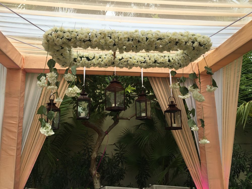 Photo of floral chandeliers