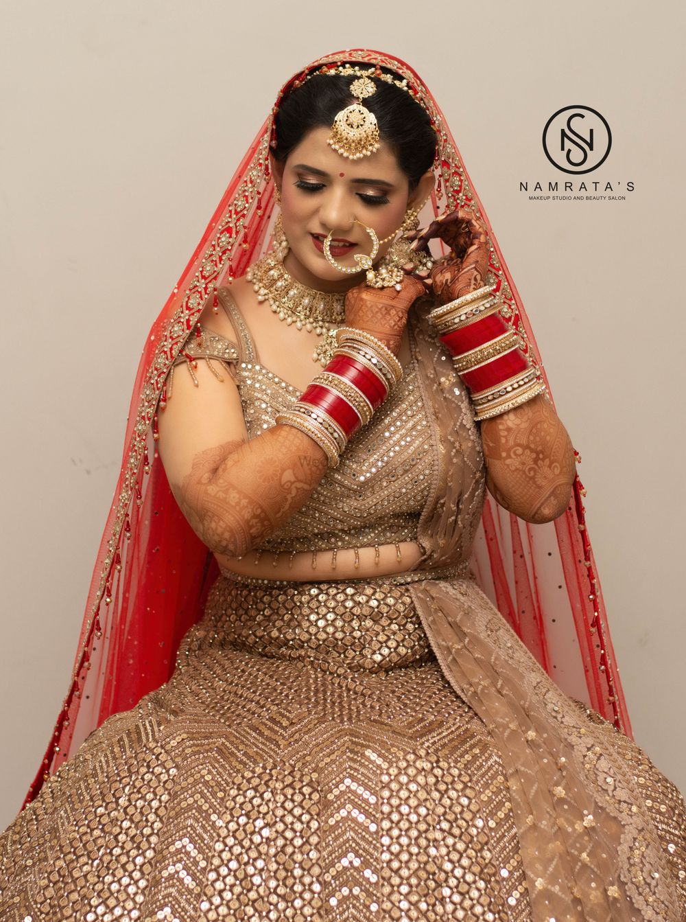 Photo From Marwari Bride in beige and red combination attire - By Namrata's Studio