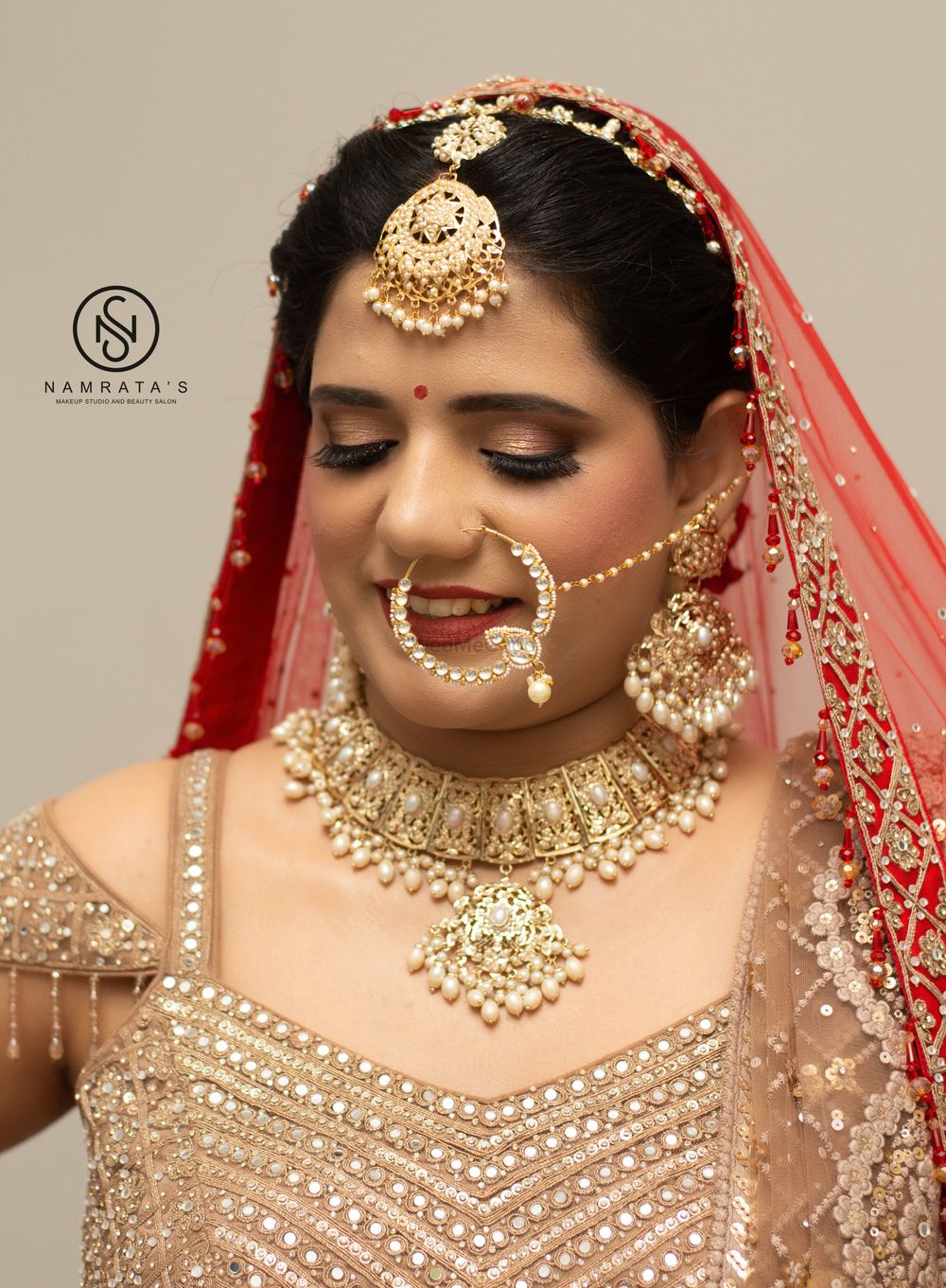 Photo From Marwari Bride in beige and red combination attire - By Namrata's Studio