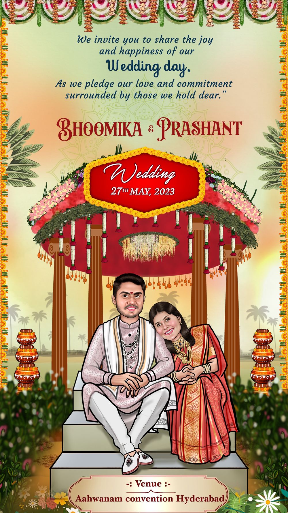 Photo From South Indian Wedding Caricature Invitation - By Prashant Arts