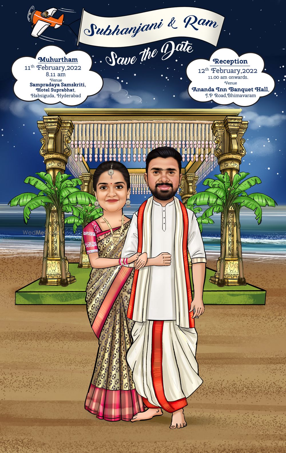 Photo From South Indian Wedding Caricature Invitation - By Prashant Arts