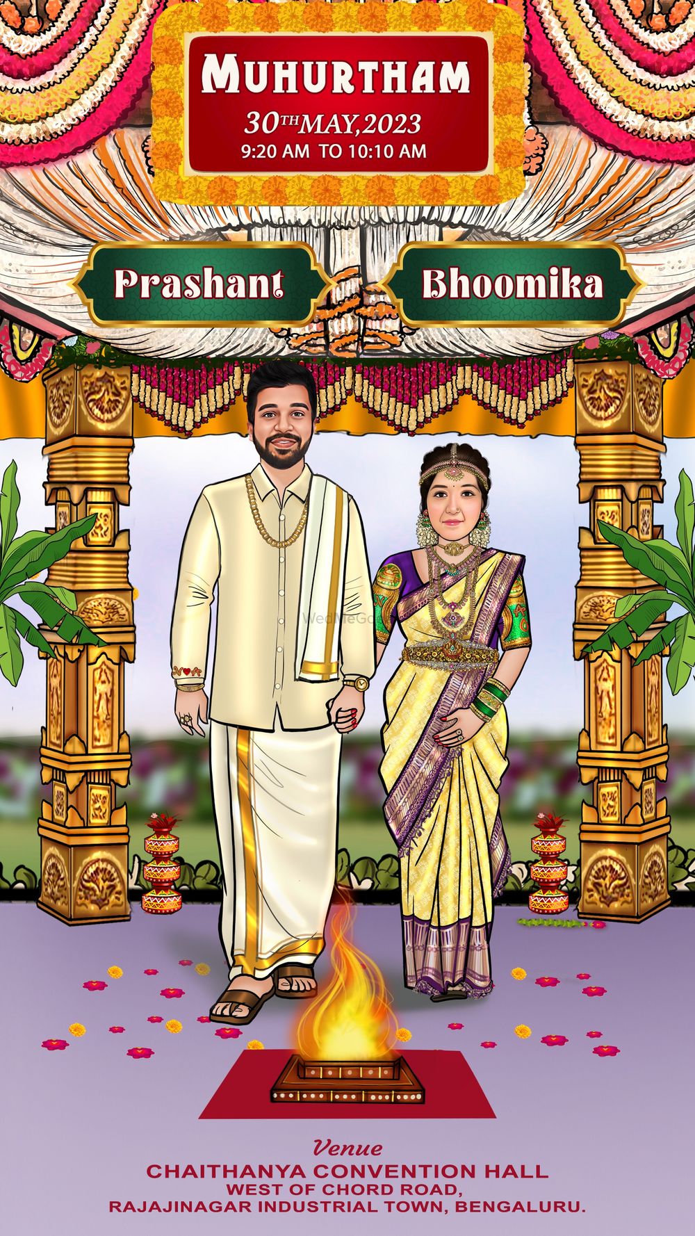 Photo From South Indian Wedding Caricature Invitation - By Prashant Arts