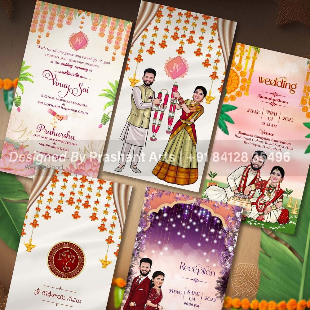 Photo From South Indian Wedding Caricature Invitation - By Prashant Arts