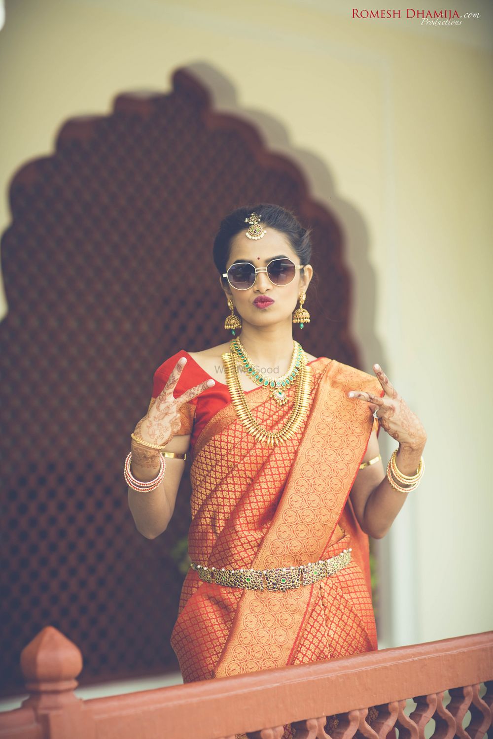 Photo of South Indian bride showing swag