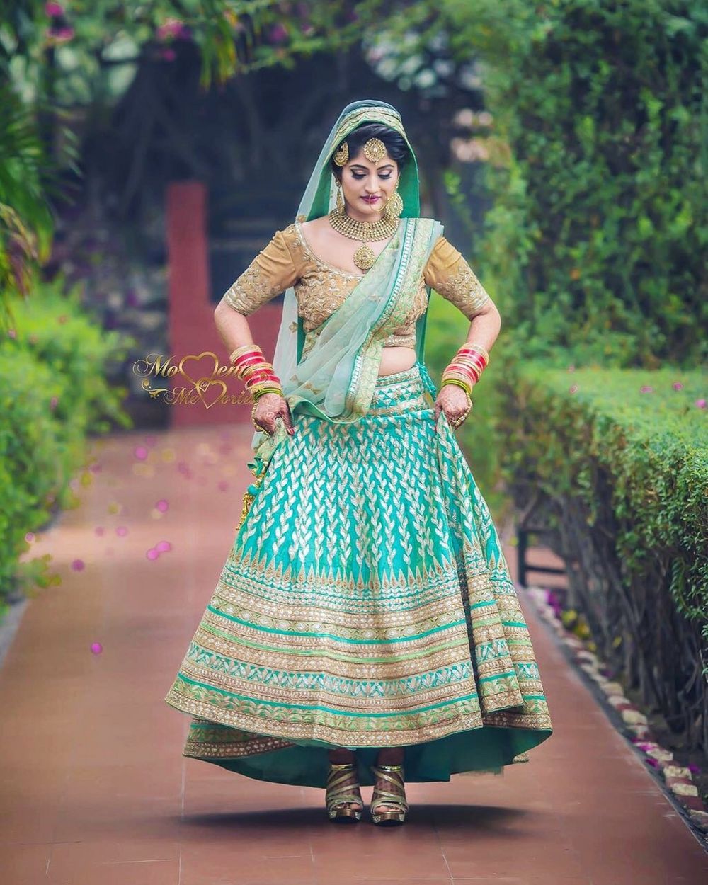 Photo of Unique and offbeat bridal hue turquoise lehenga