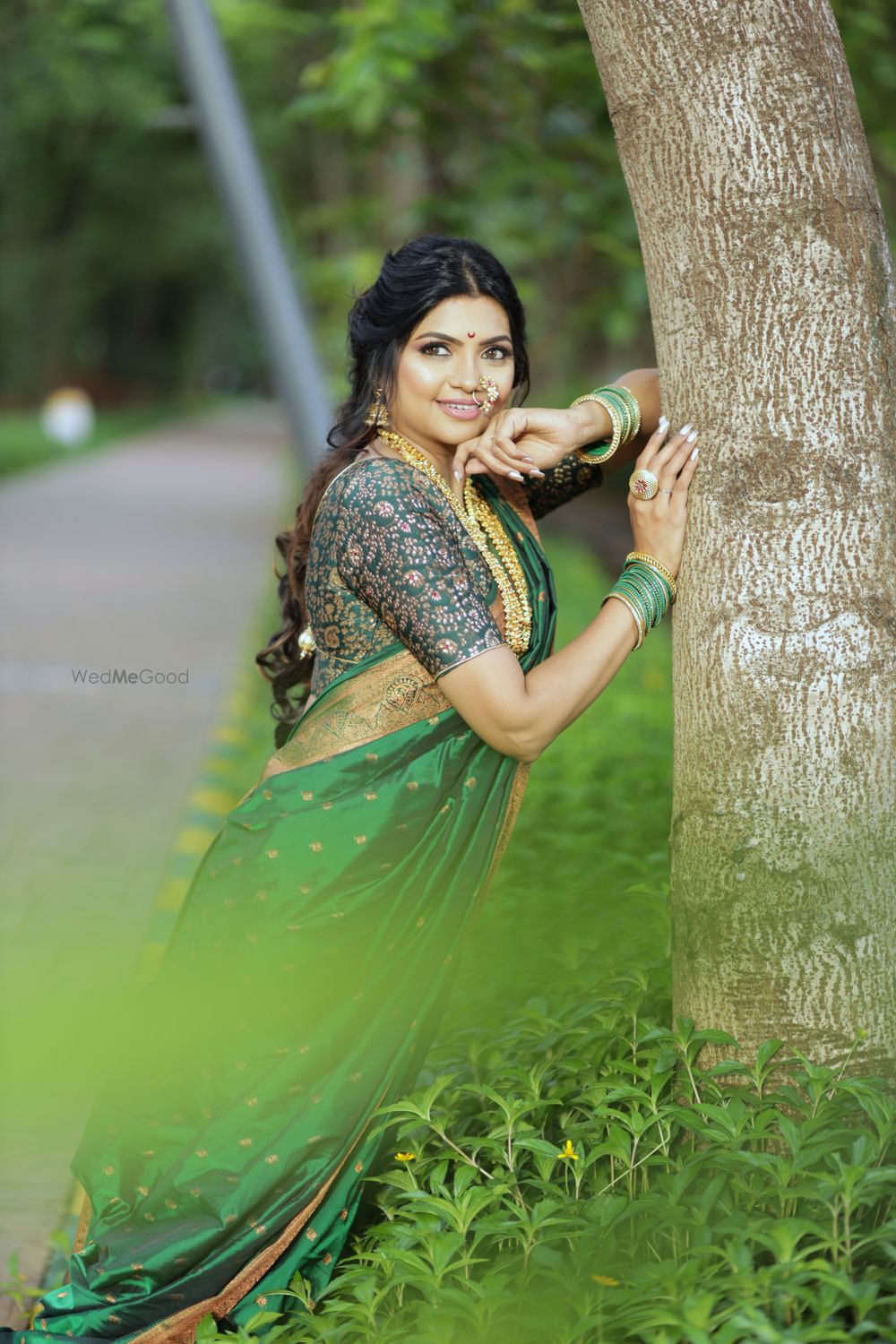 Photo From Maharashtrian Green saree Look - By Wow - Makeup Artist Reena