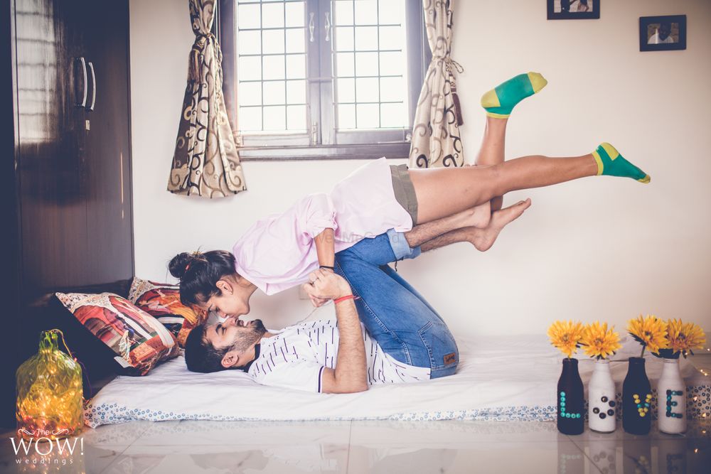 Photo of Intimate pre wedding shoot at home idea