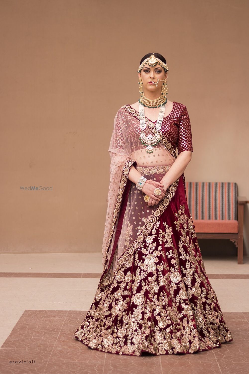 Photo of Maroon zardozdi work bridal lehenga