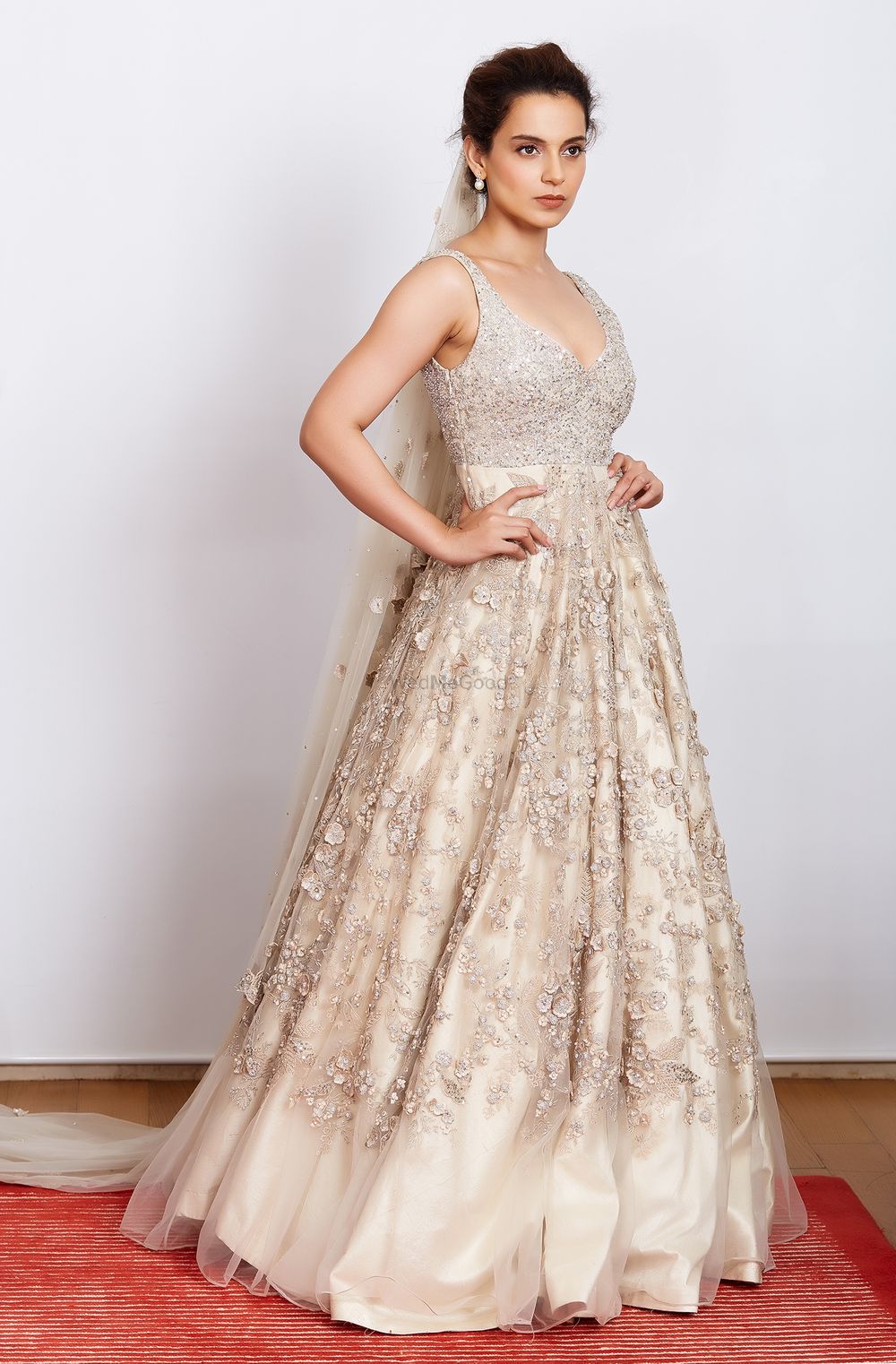 Photo of Cocktail outfit silver gown with embellishment