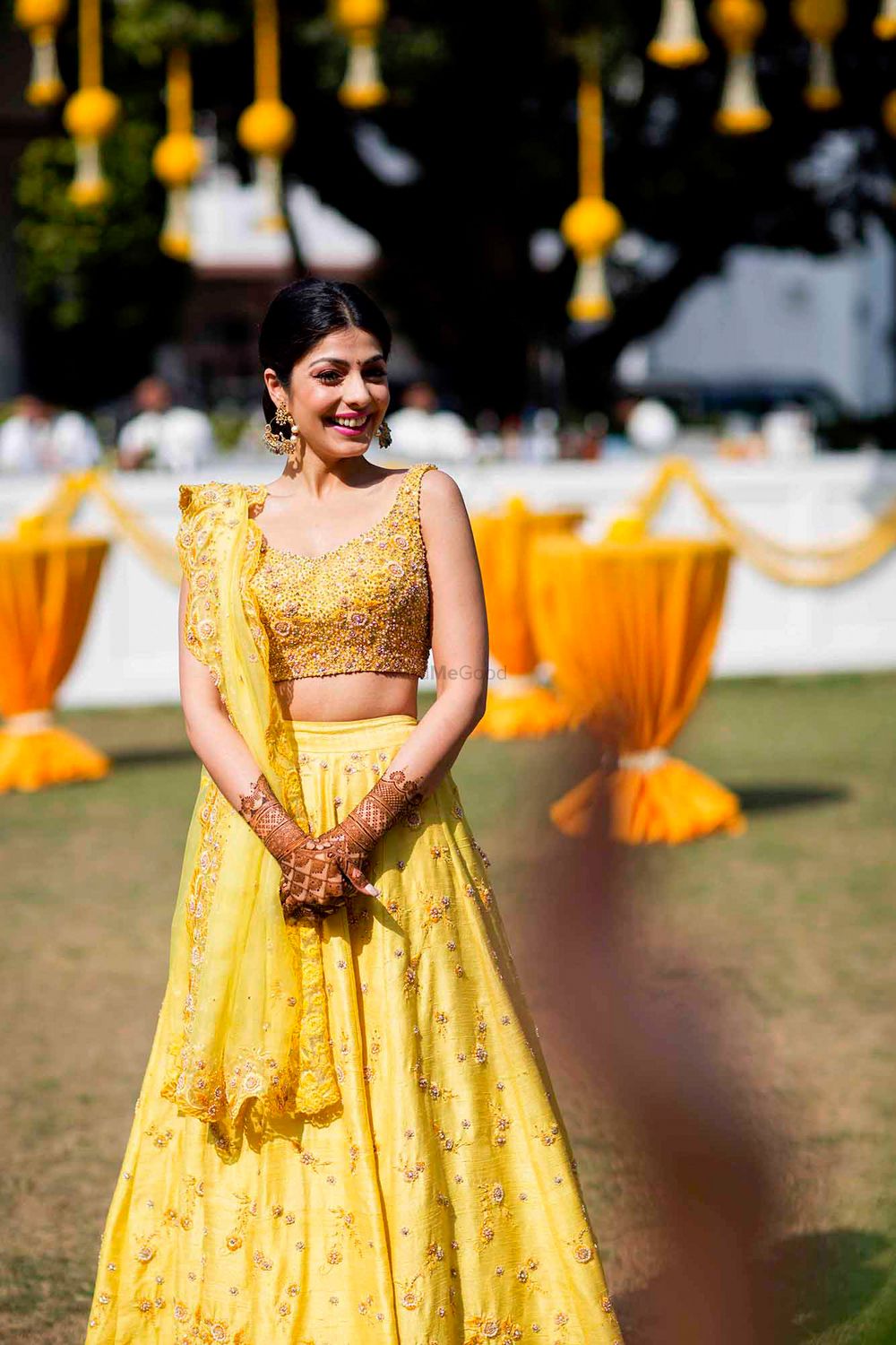 Photo of Yellow lehenga for mehendi or sister of the bride