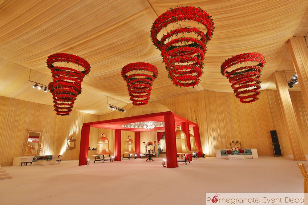 Photo of red floral chandeliers