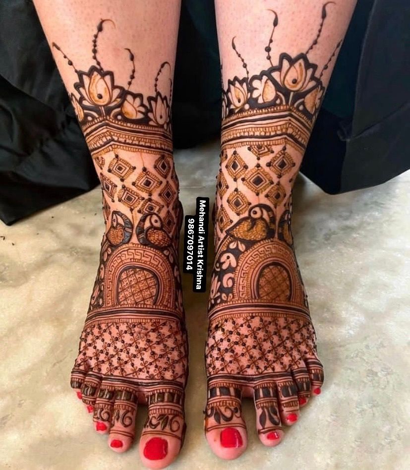 Photo From bridal mehandi legs design  - By Mehendi Artist Krishna