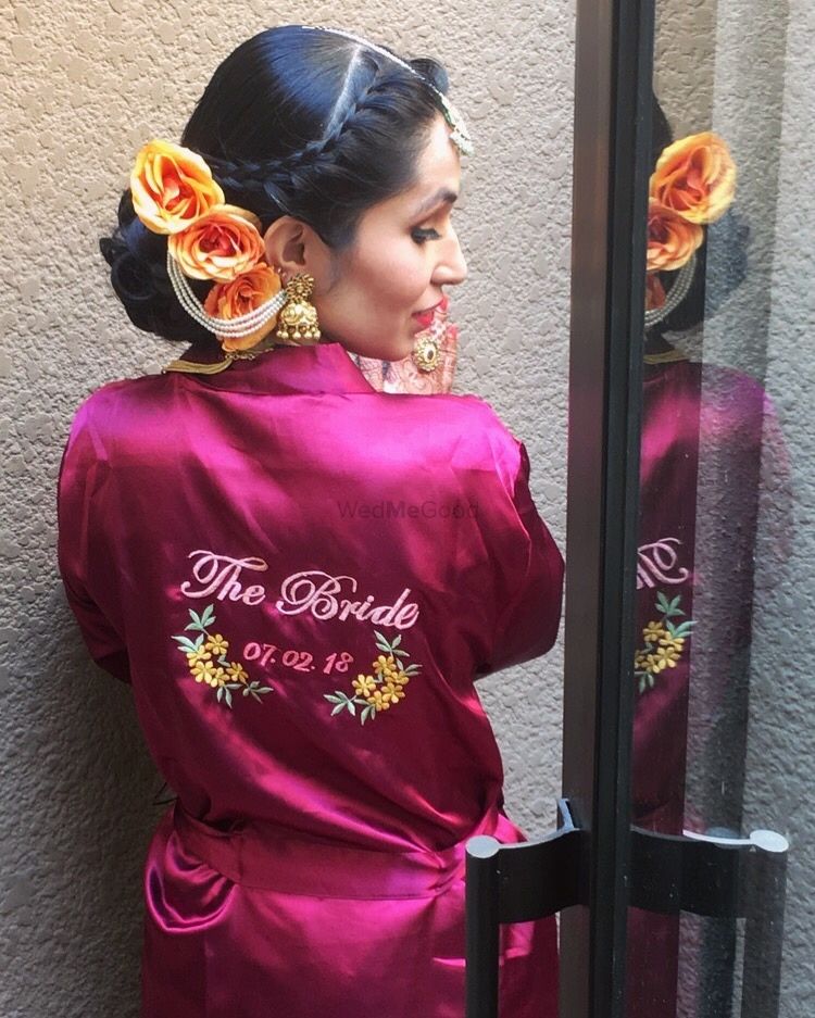 Photo of Personalised bridal robe with wedding date