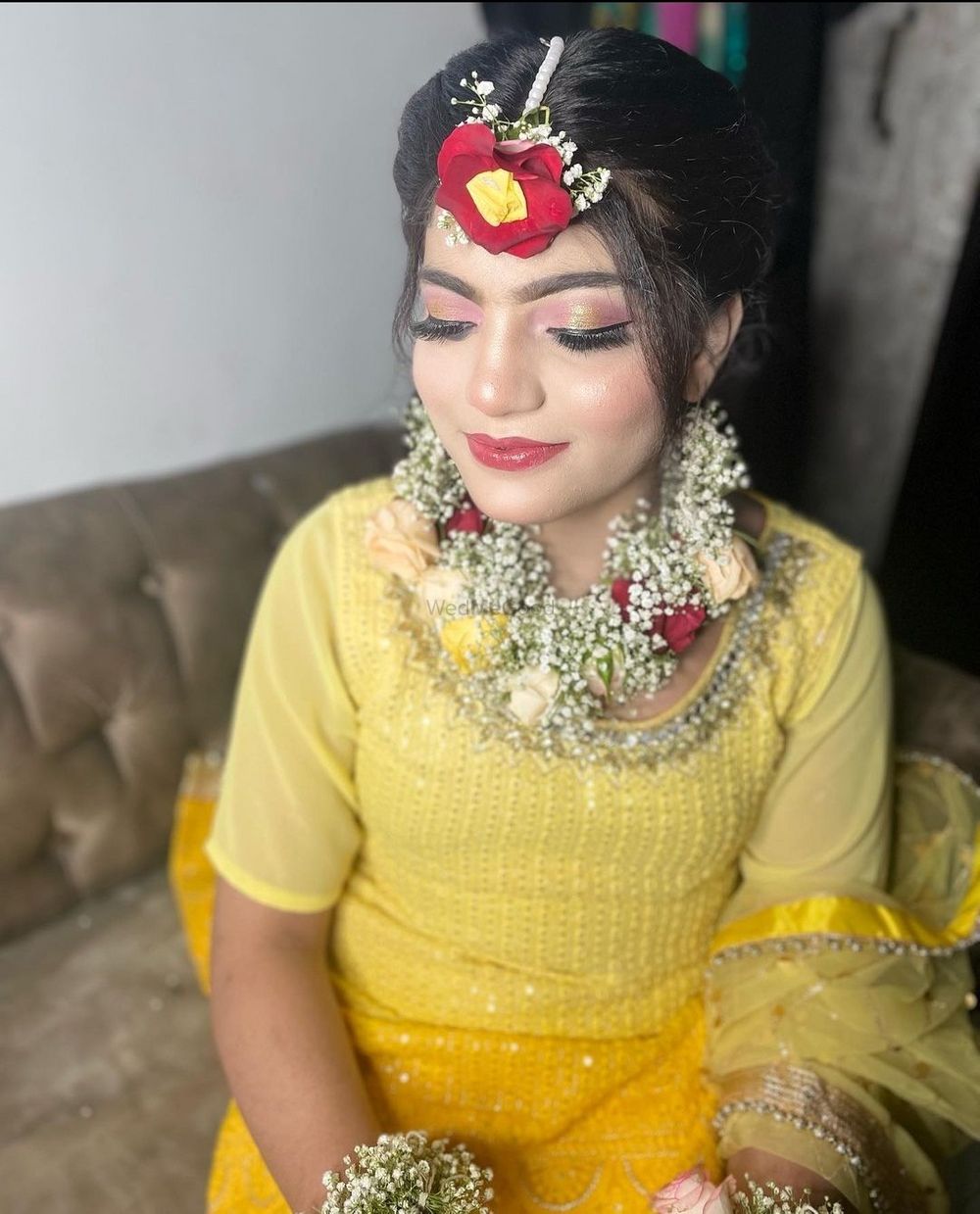Photo From Haldi / Mehandi bride's - By Brown Beauty Makeovers