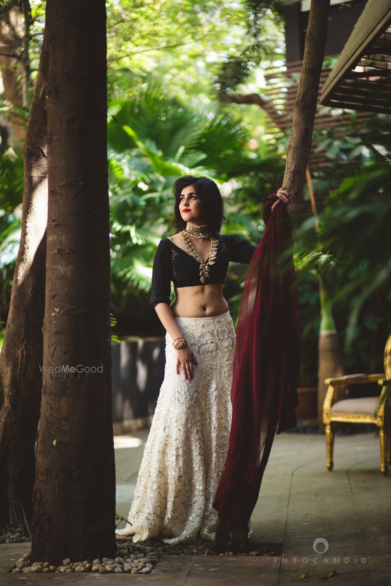 Photo of black and white lehenga