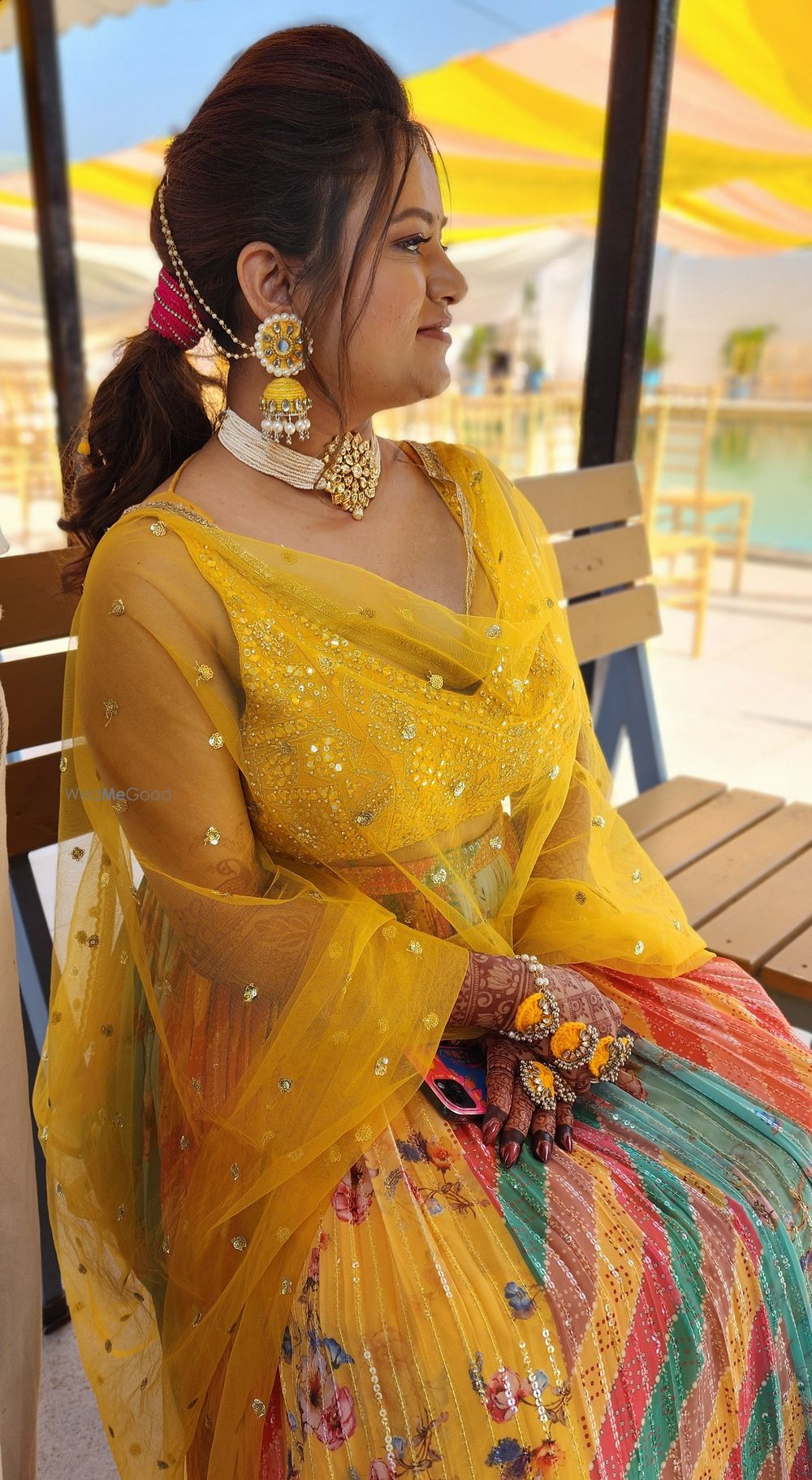 Photo From Bride Surbhi Nigam - Pooja look haldi Sangeet wedding - By Wow - Makeup Artist Reena