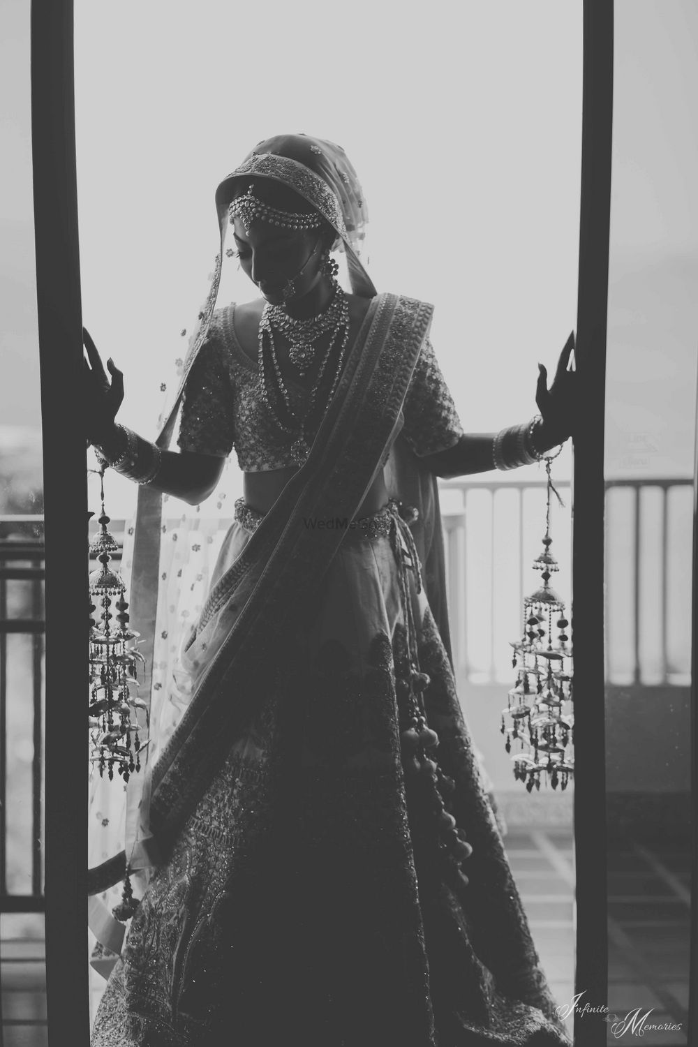 Photo of Black and white timeless bridal portrait idea