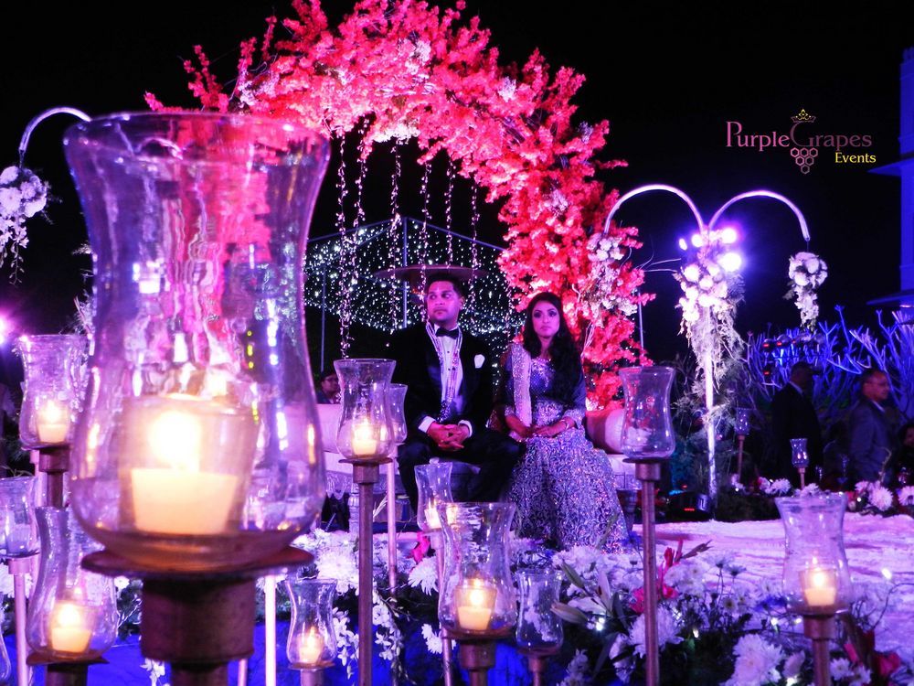 Photo From Sparkling Stary theme Bride groom sitting - By Purple Grapes Weddings & Event Planner