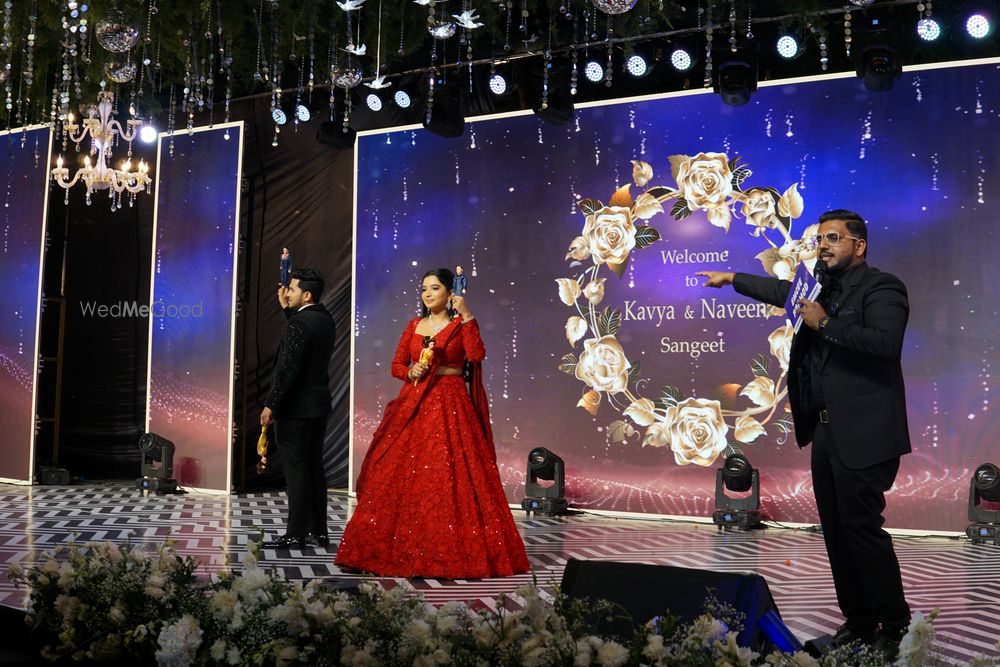 Photo From Sangeet of Kavya and Naveen at Palace Grounds - By Emcee Pramod Gowda