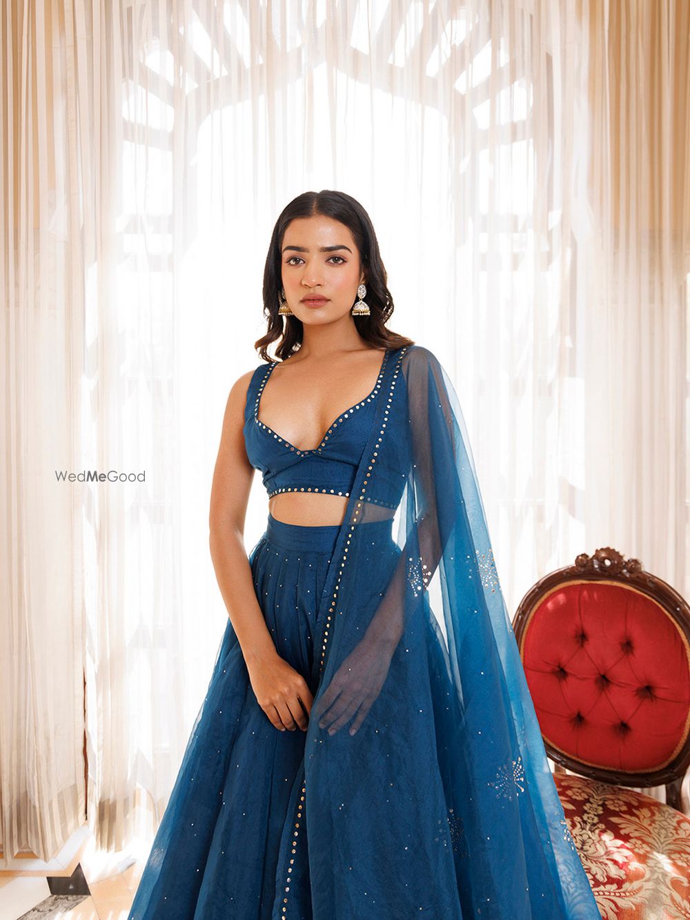 Photo From Mosaic Blue Organza Lehenga Set - By Ragavi - Raj Ethnic Apparels