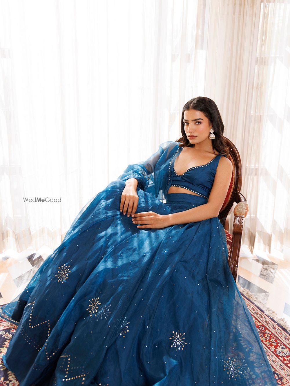 Photo From Mosaic Blue Organza Lehenga Set - By Ragavi - Raj Ethnic Apparels