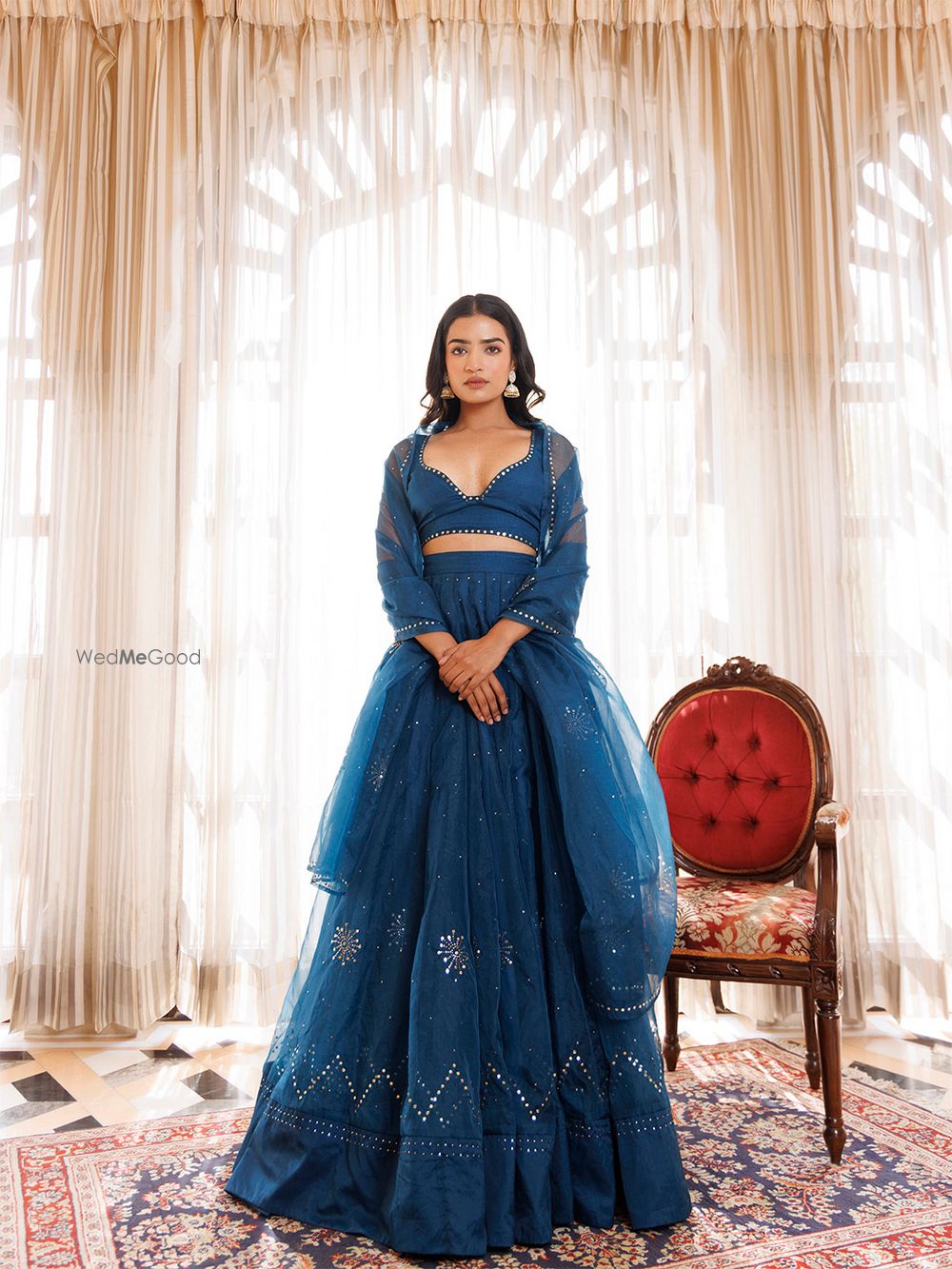 Photo From Mosaic Blue Organza Lehenga Set - By Ragavi - Raj Ethnic Apparels