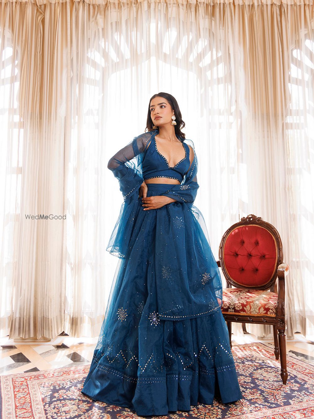 Photo From Mosaic Blue Organza Lehenga Set - By Ragavi - Raj Ethnic Apparels