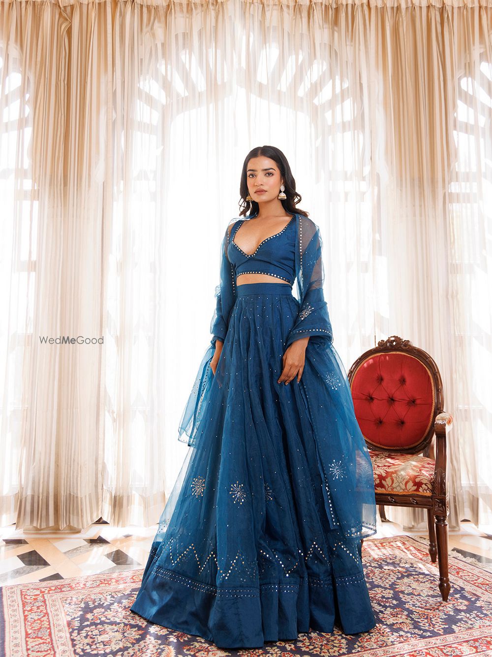 Photo From Mosaic Blue Organza Lehenga Set - By Ragavi - Raj Ethnic Apparels