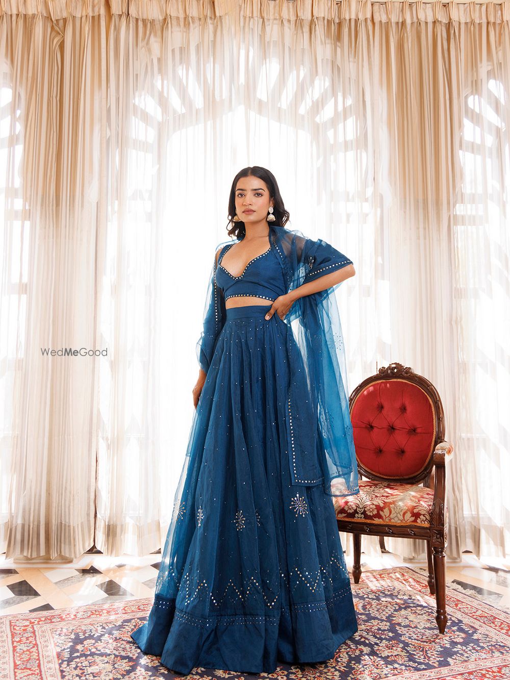 Photo From Mosaic Blue Organza Lehenga Set - By Ragavi - Raj Ethnic Apparels