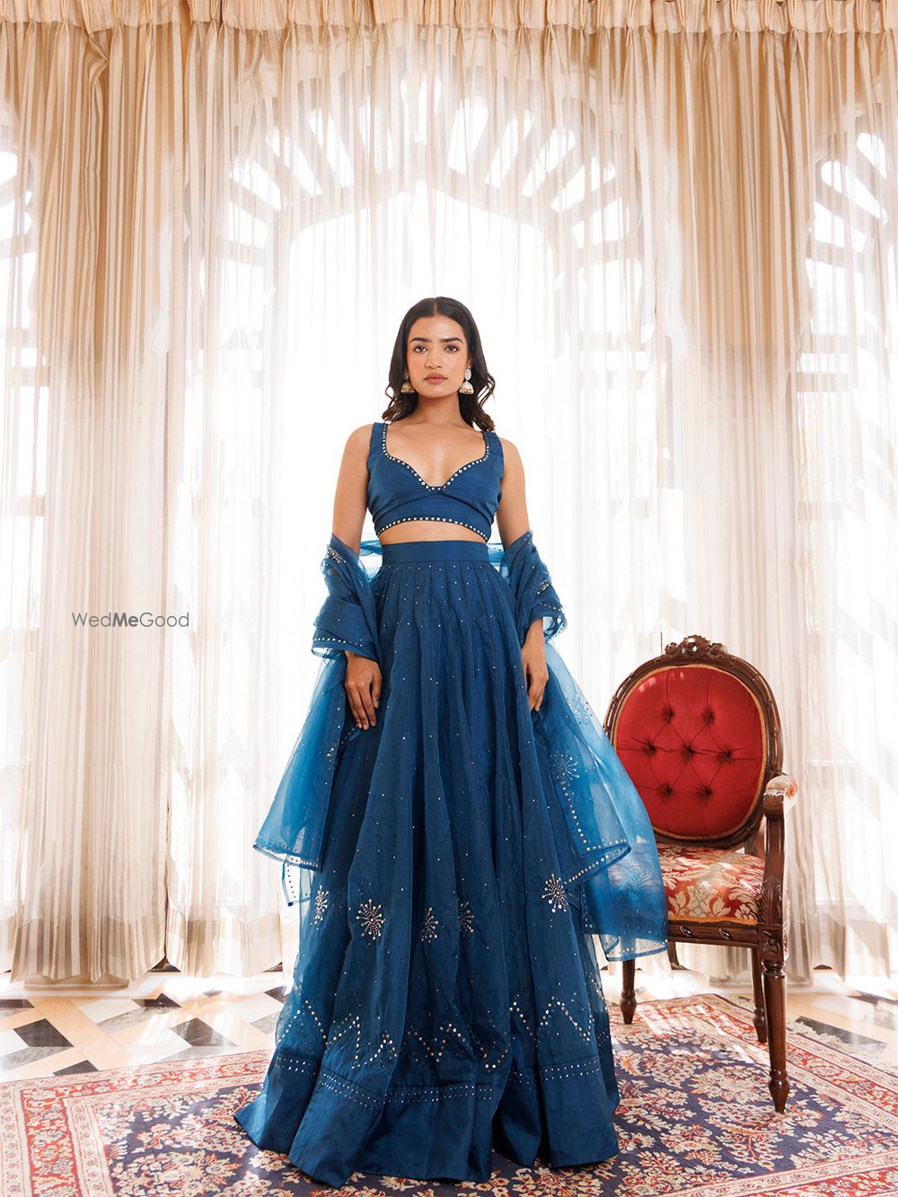 Photo From Mosaic Blue Organza Lehenga Set - By Ragavi - Raj Ethnic Apparels